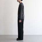 LIGHT WOOL MAX GABARDINE TWO-TUCK SLACKS #TOP BLACK [A25AP06MG]