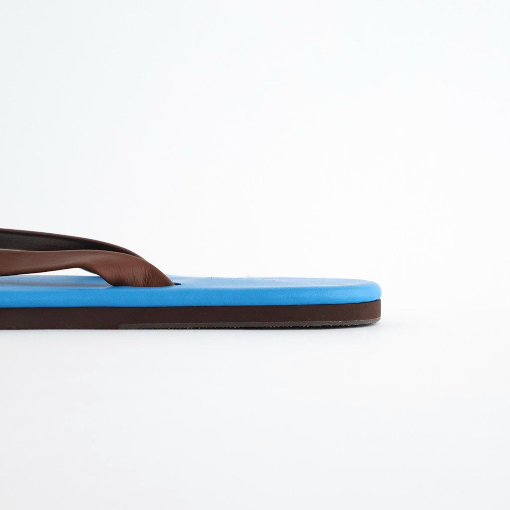 SOFT LEATHER FLIP-FLOPS #BLUE × BROWN [A26SS05QD]