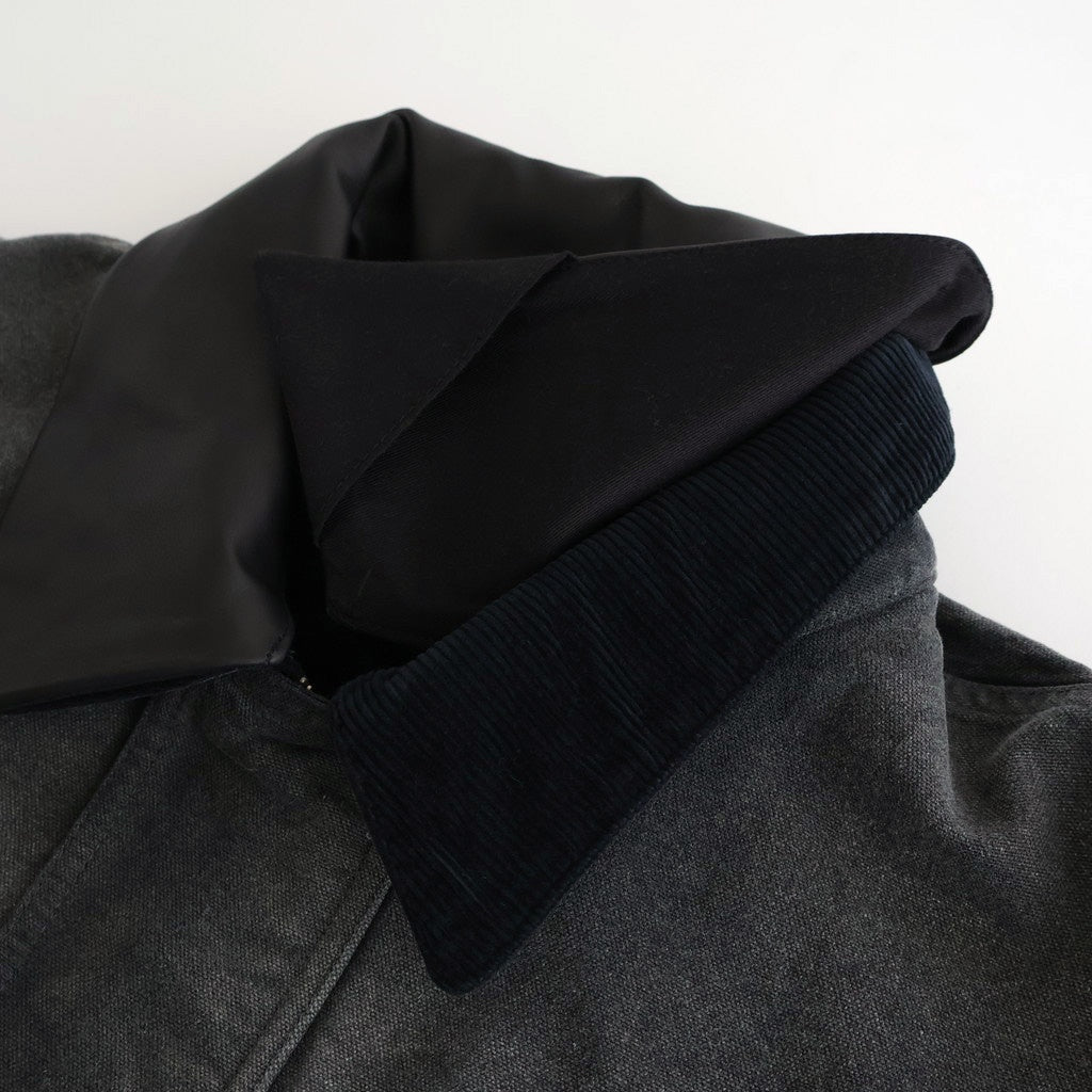 PRODUCT DYED ORGANIC COTTON DUCK BLOUSON #FADED BLACK [A25AB01CD PRODUCT DYED ORGANIC COTTON DUCK BLOUSON #FADED BLACK [A25AB01CD