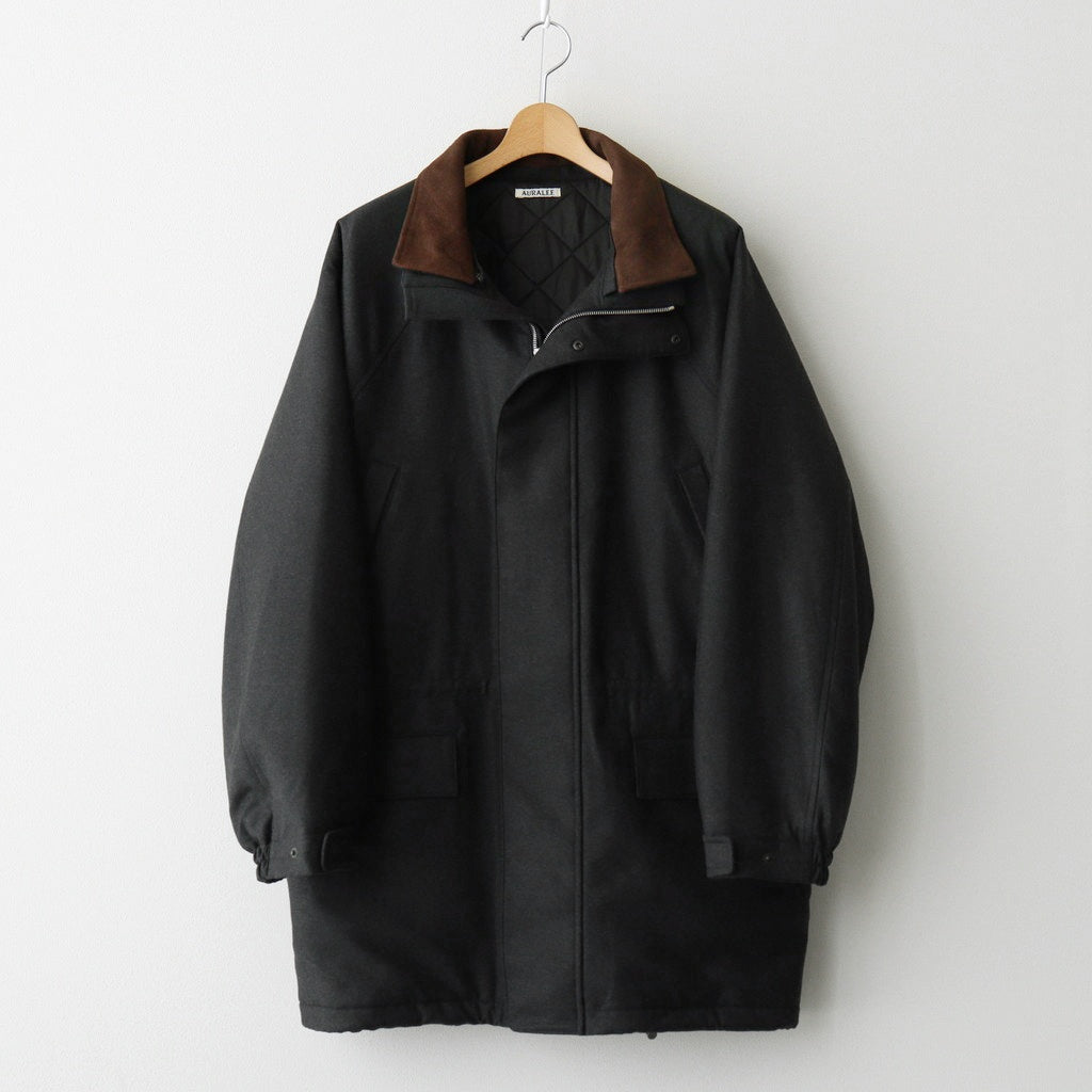 WOOL FULLING FLANNEL PADDED OVER BLOUSON #TOP CHARCOAL [A25AB02CF]