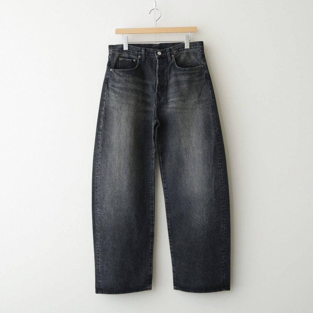 ROUND DENIM PANTS #BLACK [ST.1572]