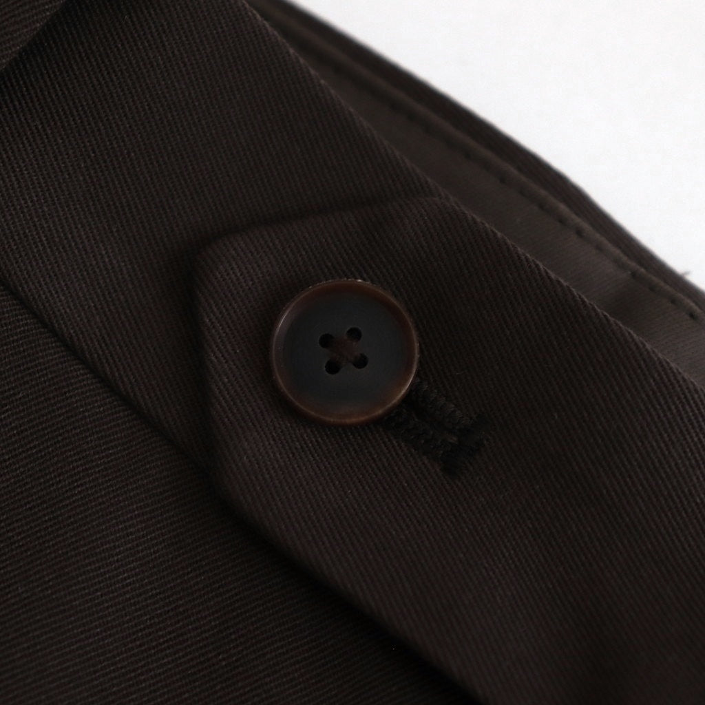 LIGHT WOOL MAX GABARDINE TWO-TUCK SLACKS #DARK BROWN [A25SP03MG]