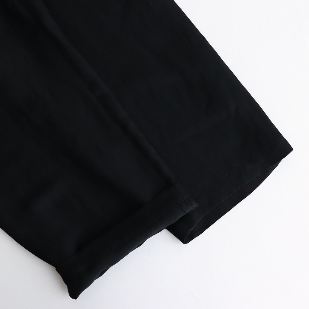 VIS/LI TWILL WIDE EASY TROUSERS #BLACK [ST.1156]
