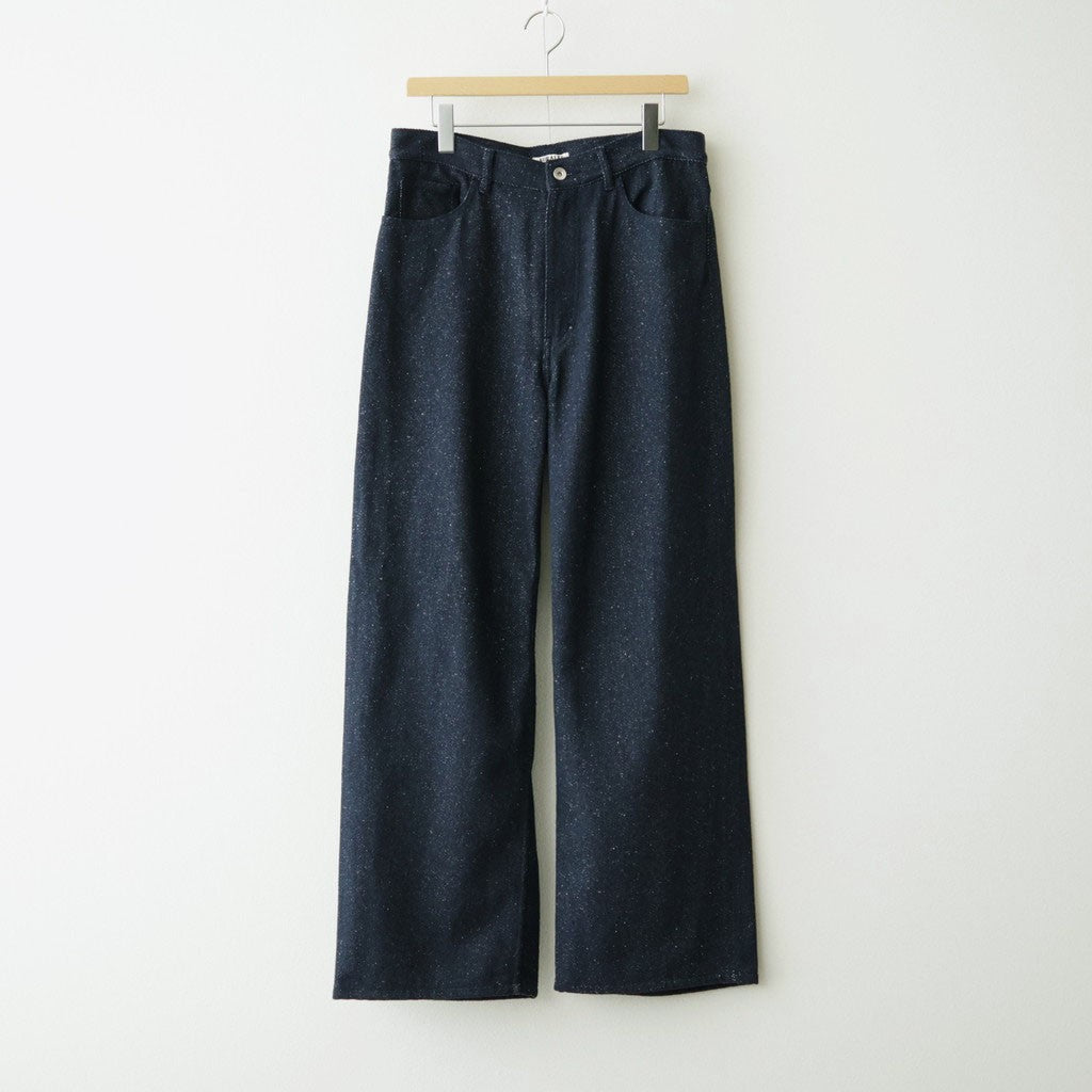 SILK NEP DENIM 5P WIDE PANTS #DARK NAVY [A26AP02SD]