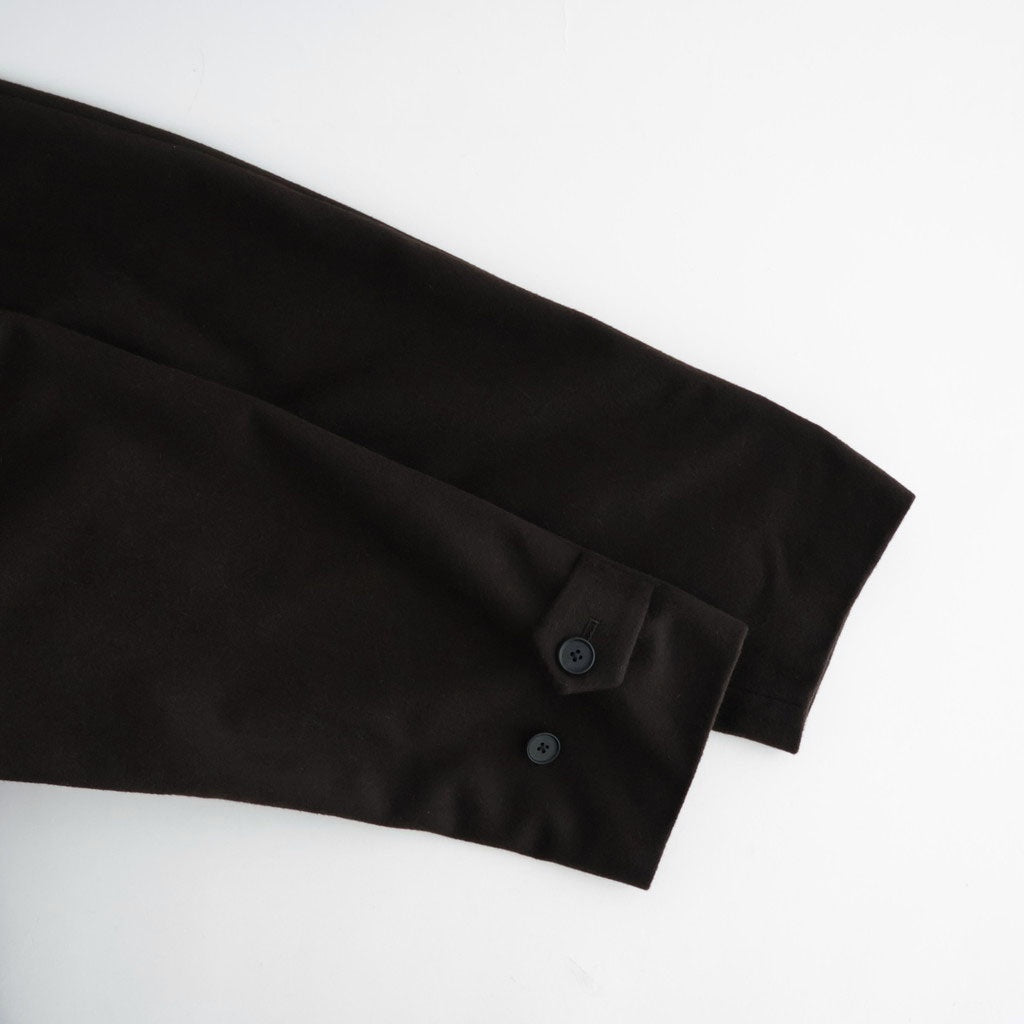 WOOL CASHMERE RAGLAN SLEEVE BALMACAAN COAT #DARK BROWN [ST.1535]