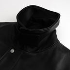 LEATHER ZIP SHORT JACKET #BLACK [ST.1061]