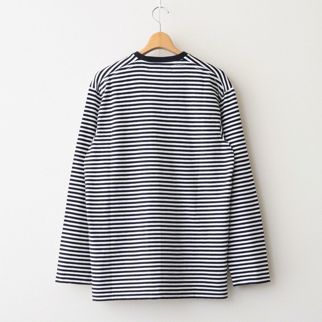 ムラ糸Tシャツ ロングスリーブ Slub Yarn Long-Sleeve T-Shirt #WHITE/NAVY [33061008]