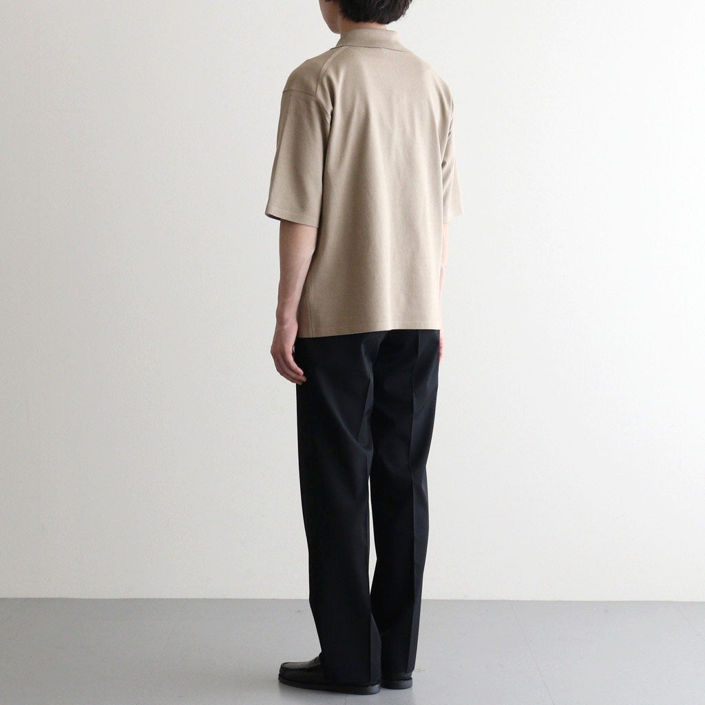 HIGH GAUGE TUSSAH SILK KNIT SKIPPER POLO #KHAKI BEIGE [A26SP02SJ]