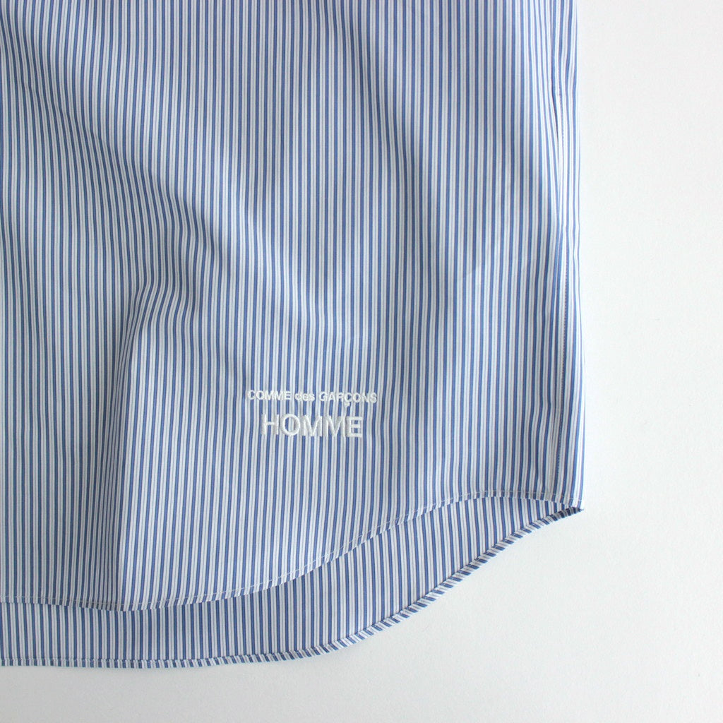 綿ストライプ L/S シャツ #NAVY×SAX×WHITE [HO-B007-051]