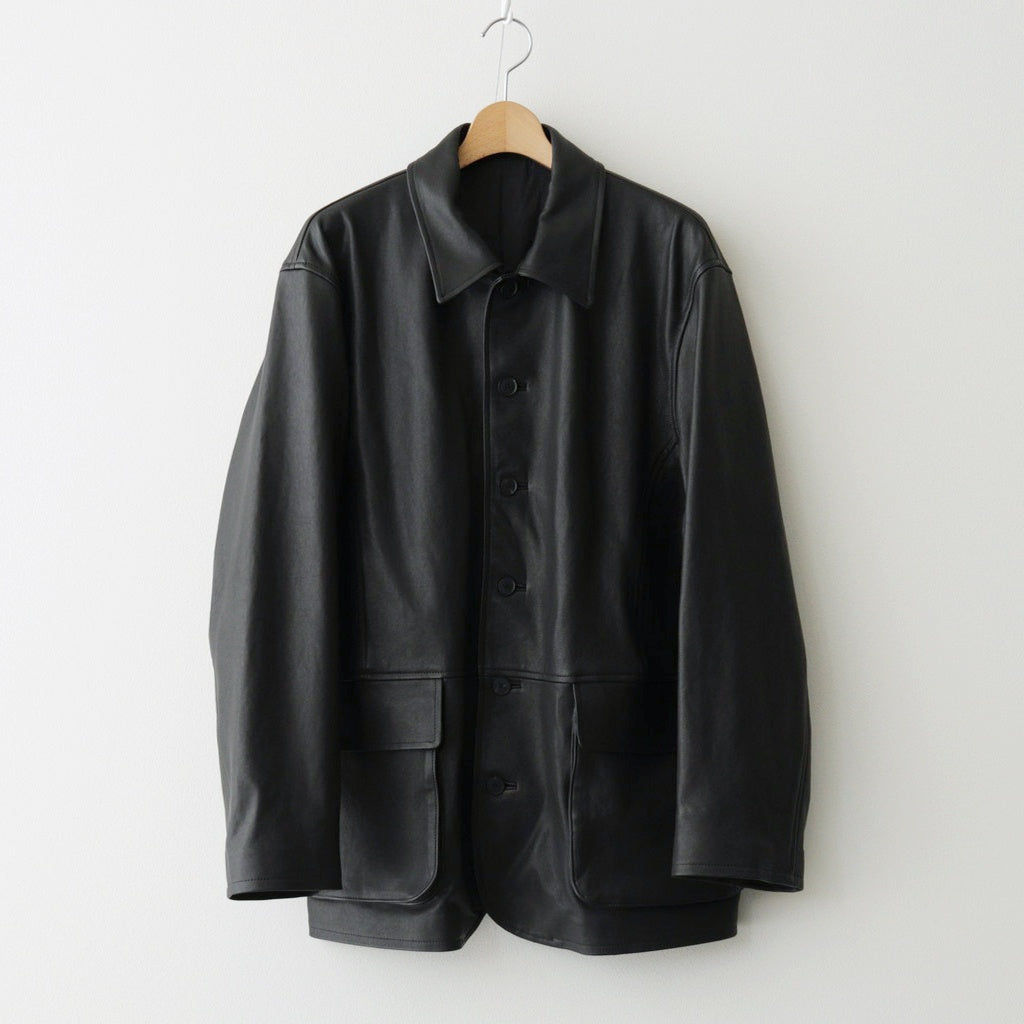 TEXTURED LAMB LEATHER BLOUSON #BLACK [A26SB01BL]