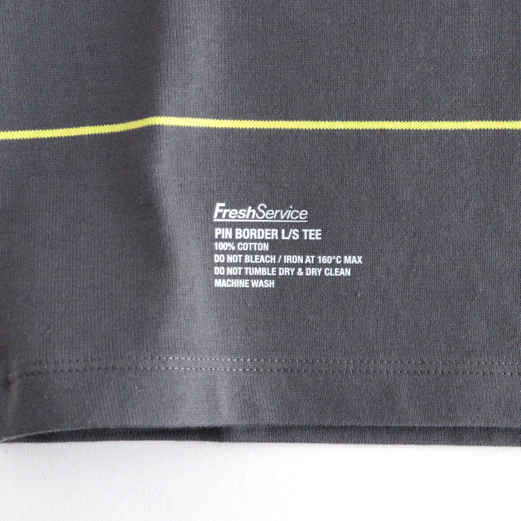 PIN BORDER L/S TEE #GRAY×YELLOW [FSC261-70261]