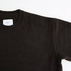 EXTRA FINE WOOL WARM KNIT CREW NECK LS #DARK BROWN [ST.1289]