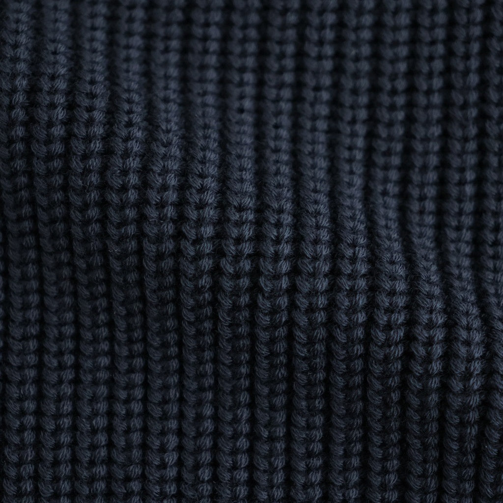 BATONER ウール梳毛片畔 ブリーチ加工 セーター #NAVY [HR-N001-051]