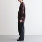 綿裏毛 製品洗丸首スウェット #BROWN [HP-T014-051]