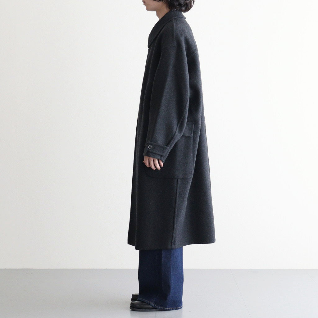 Wool Cashmere Double Breasted Rever Coat #Charcoal [YK26FW01317C]