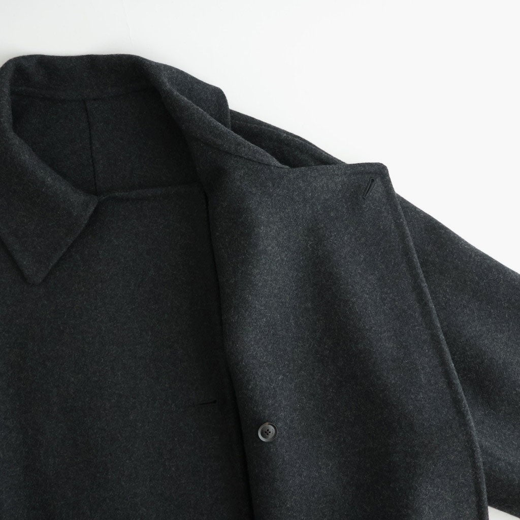 Wool Cashmere Double Breasted Rever Coat #Charcoal [YK26FW01317C]