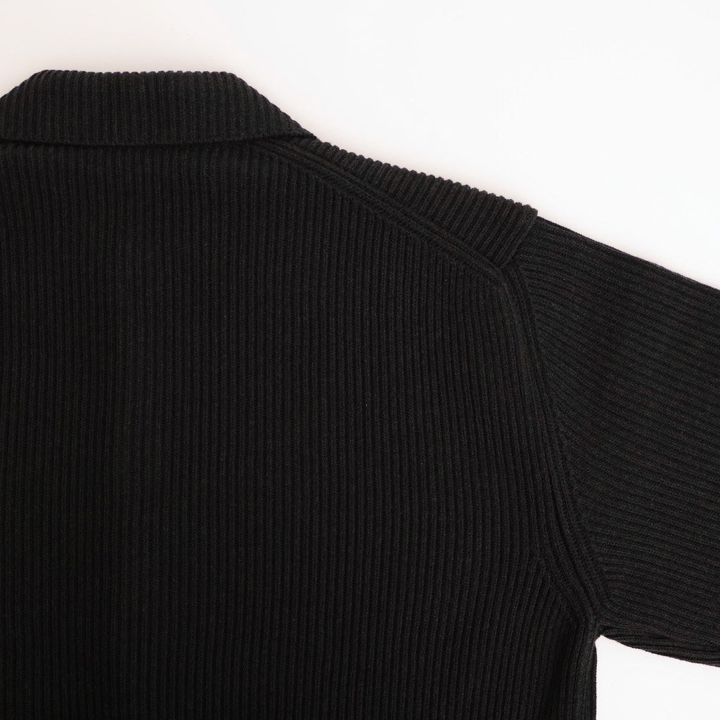 SUPER FINE WOOL RIB KNIT SHIRT CARDIGAN #BLACK [A25AC01RK] – ciacura