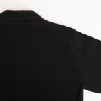 SUPER FINE WOOL RIB KNIT SHIRT CARDIGAN #BLACK [A25AC01RK]