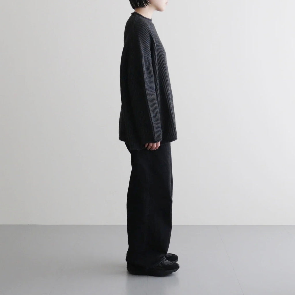 COMFORT BLEND YARN LOOSE FIT SWEATER #CHARCOAL [N0011]