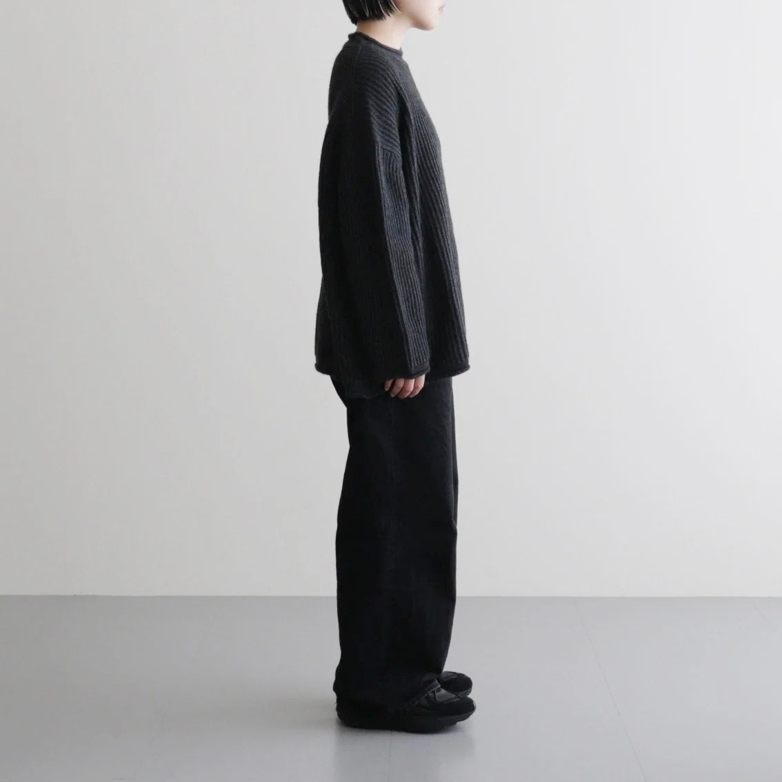 COMFORT BLEND YARN LOOSE FIT SWEATER #CHARCOAL [N0011]