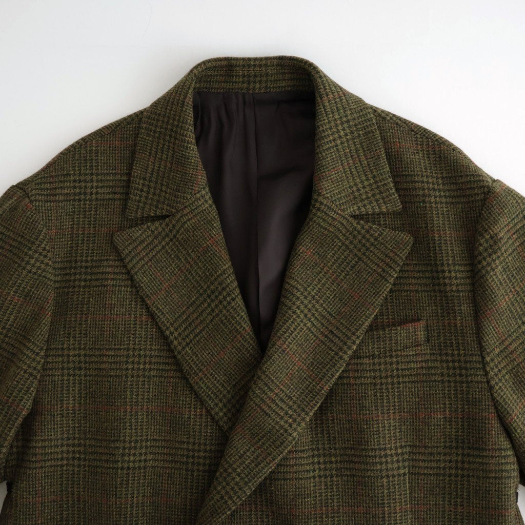 BRITISH TWEED OVERSIZED PEAK LAPEL JACKET #TWEED CHECK [ST.1586]