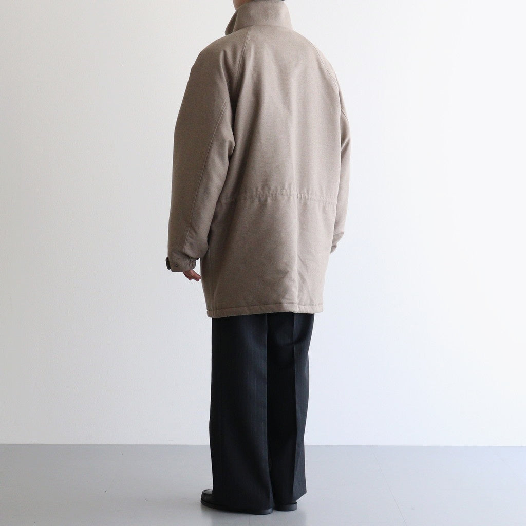 WOOL FULLING FLANNEL PADDED OVER BLOUSON #TOP BROWN [A25AB02CF]