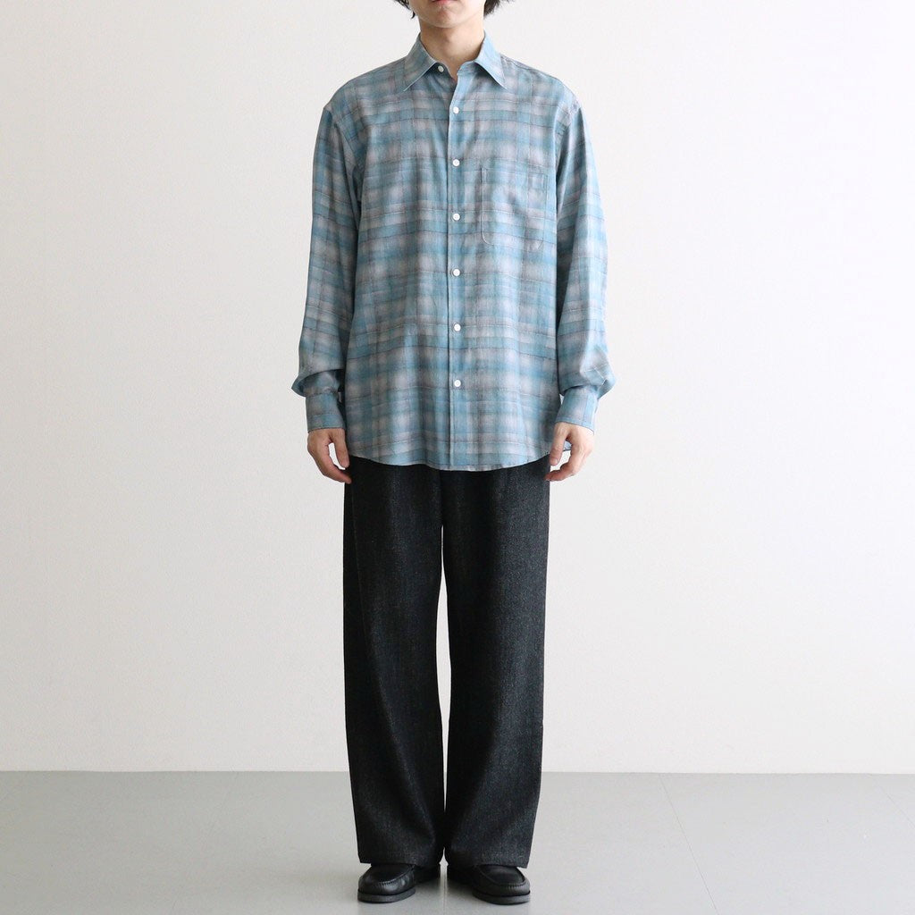 Printed Plaid Cotton Twill Shirt #BLUE [YK26SS01199SH]