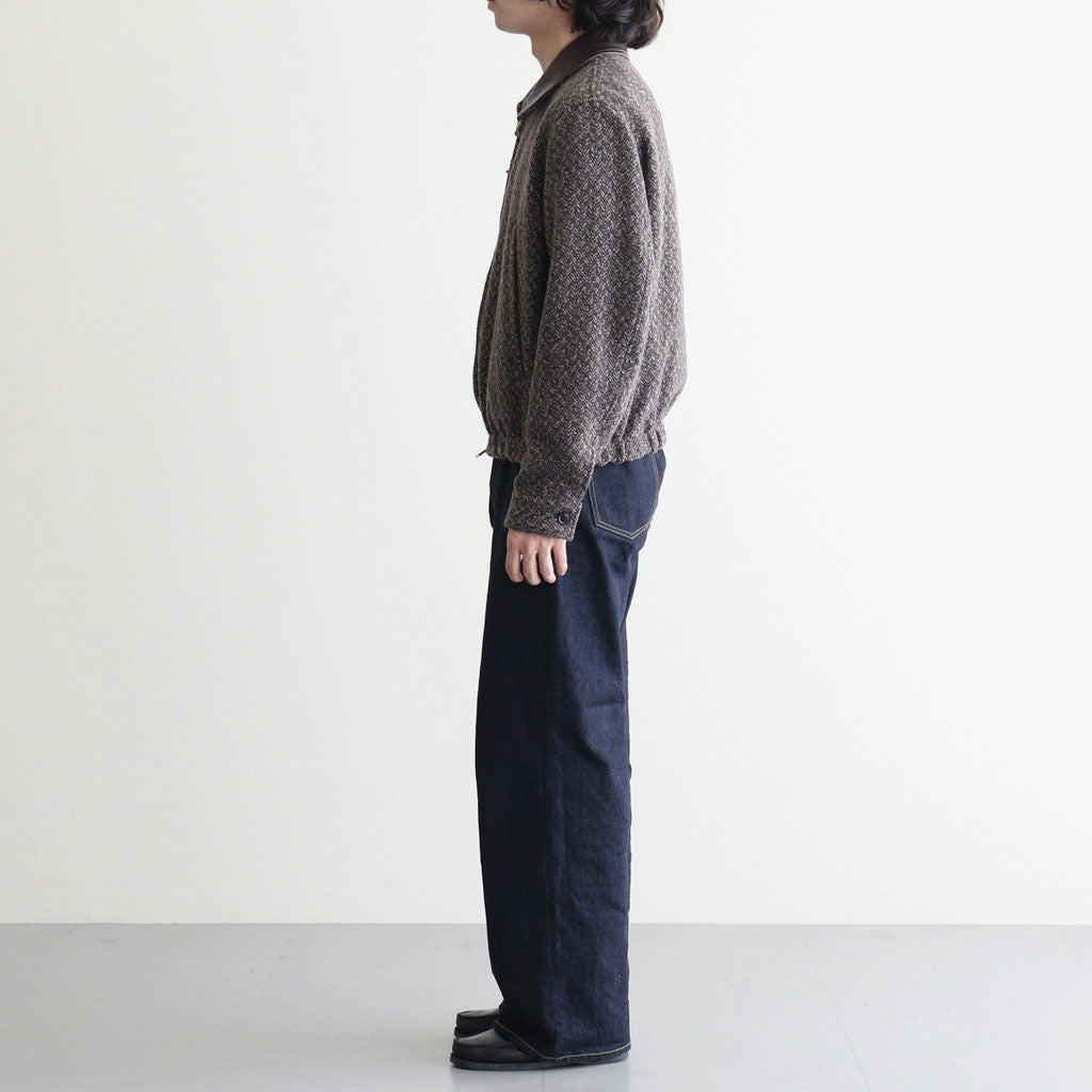 Herringborn Tweed Zip Blouson #Brown [YK26FW01314B]