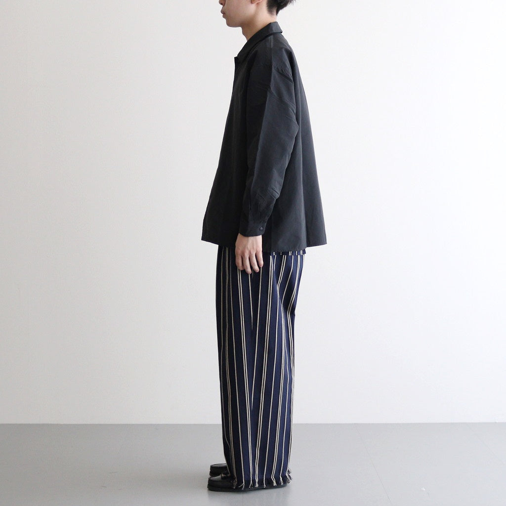 STRIPE BELTED WIDE LEG TROUSERS #NAVY [YK24SS0641P]