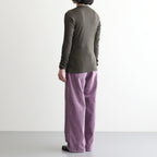 WOOL SILK SOFT RIB HENLEY #DARK BROWN [A26AP02WR]