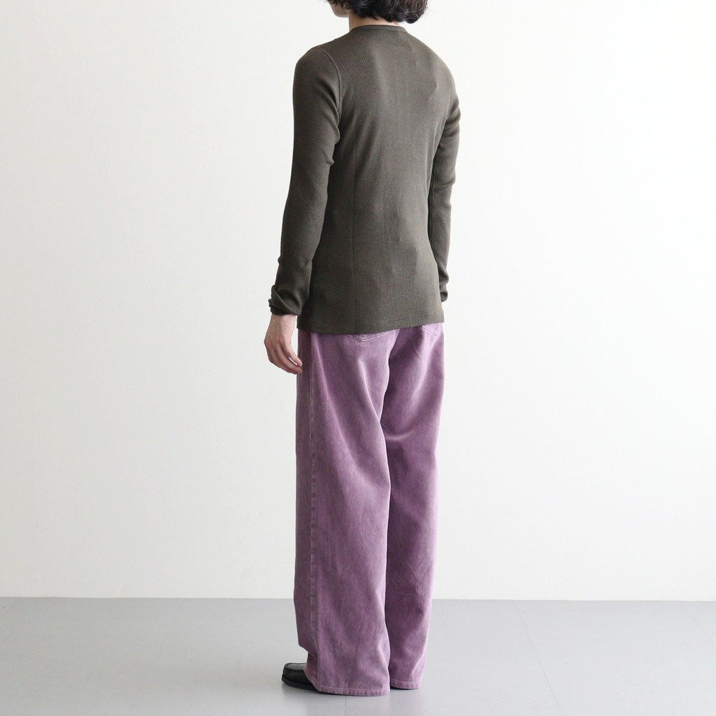 WOOL SILK SOFT RIB HENLEY #DARK BROWN [A26AP02WR]