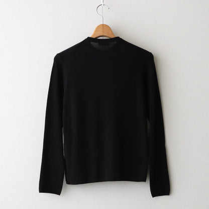 ROYAL WOOL CIRCULAR RIB HENRYNECK SWEATER #BLACK [KRAGCW0703]