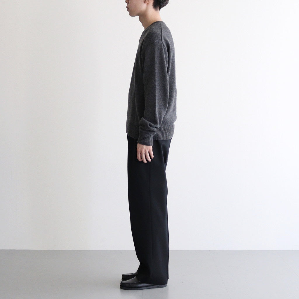 LIGHT WOOL MAX GABARDINE TWO-TUCK SLACKS #TOP BLACK [A25AP03MG