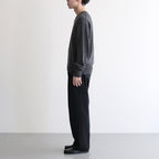LIGHT WOOL MAX GABARDINE TWO-TUCK SLACKS #TOP BLACK [A25AP03MG]