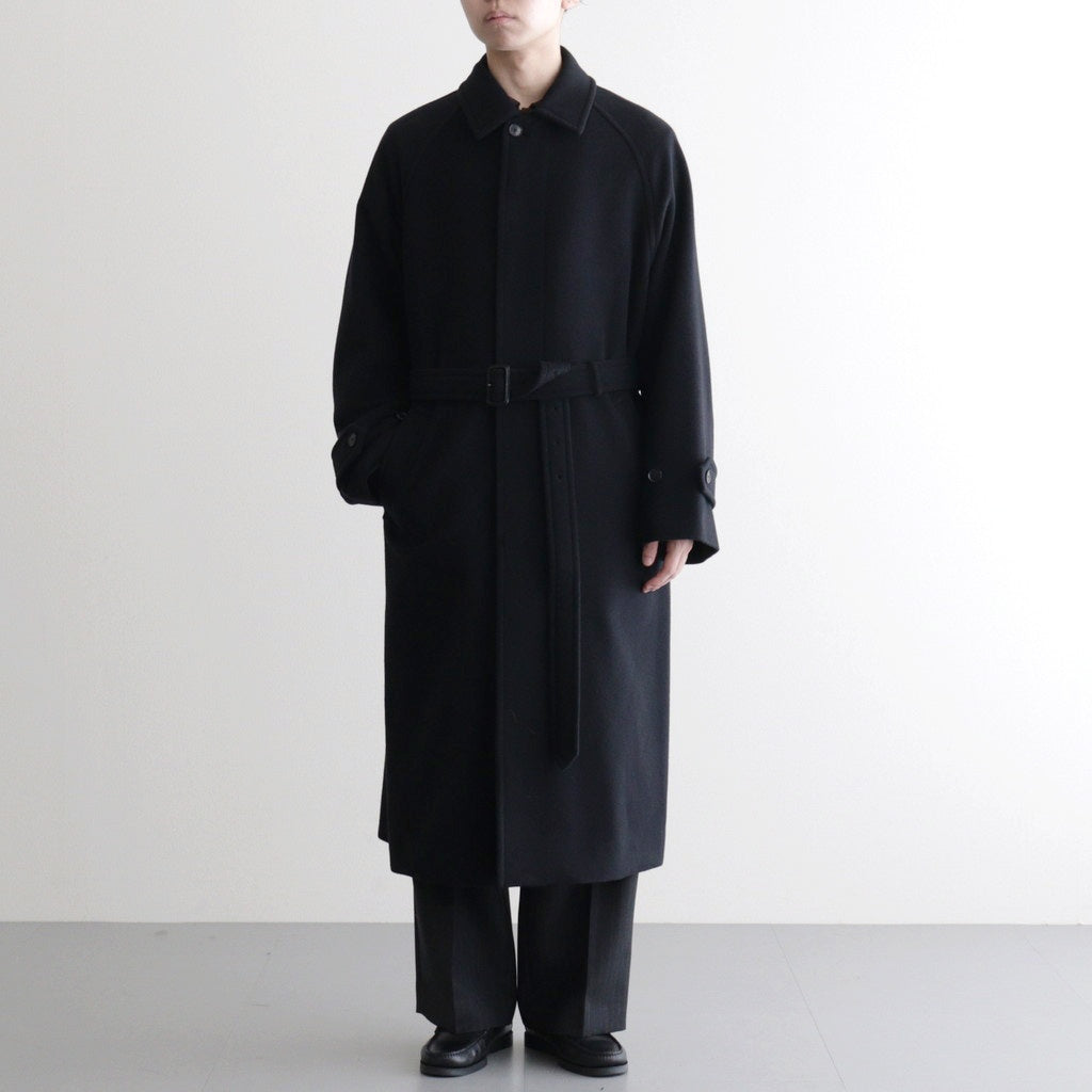 SUPER FINE WOOL MOSSER SOUTIEN COLLAR COAT #BLACK [A25AC01WM]