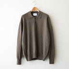 PURE CASHMERE KNIT POLO LS #TAUPE [ST.1630]