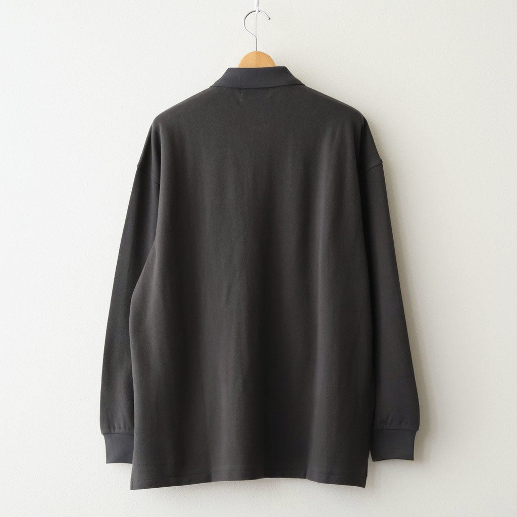 Cotton Pique Jersey L/S Polo #CHARCOAL [GM261-70417]