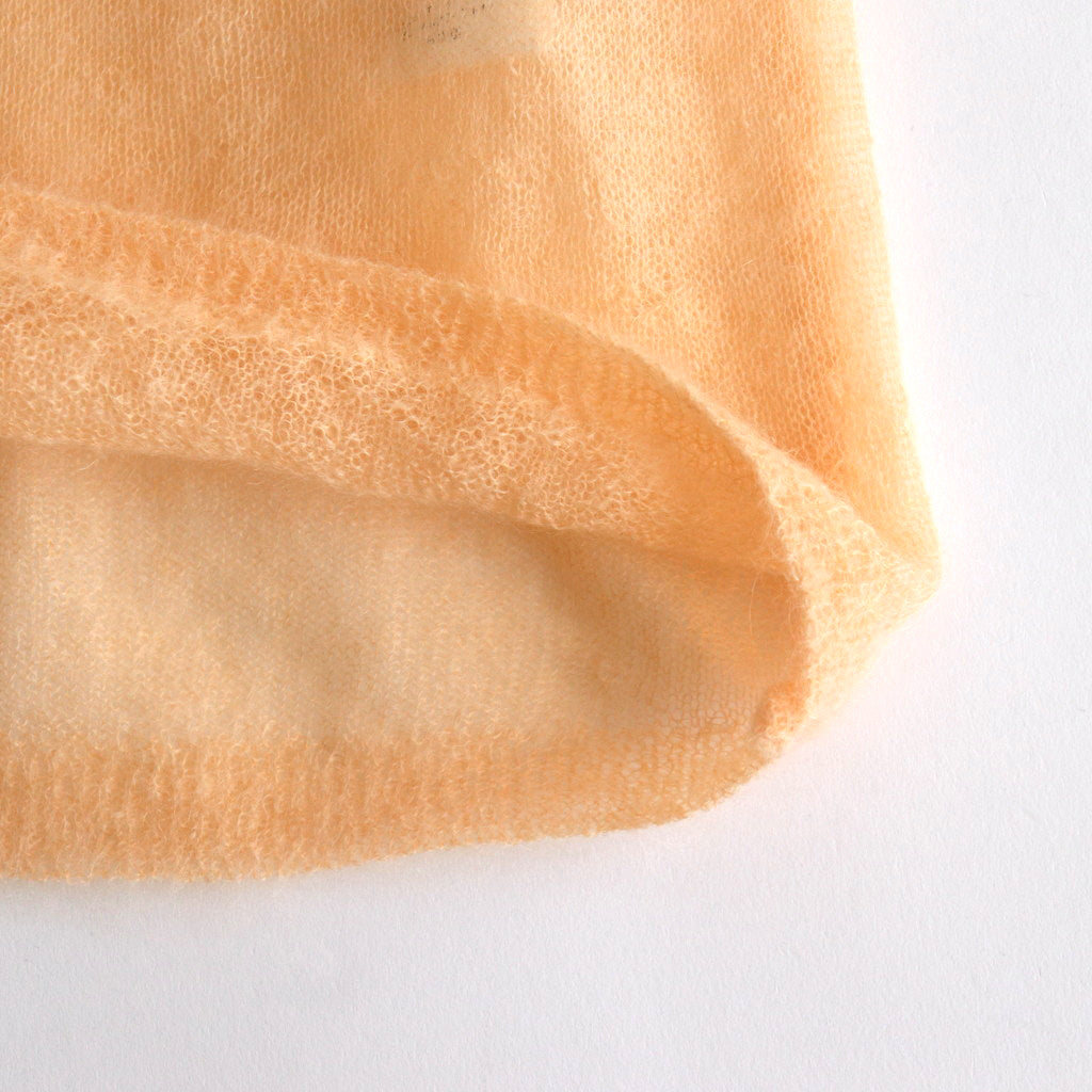 KID MOHAIR SHEER KNIT SHIRT CARDIGAN #LIGHT ORANGE [A24AC02FG]