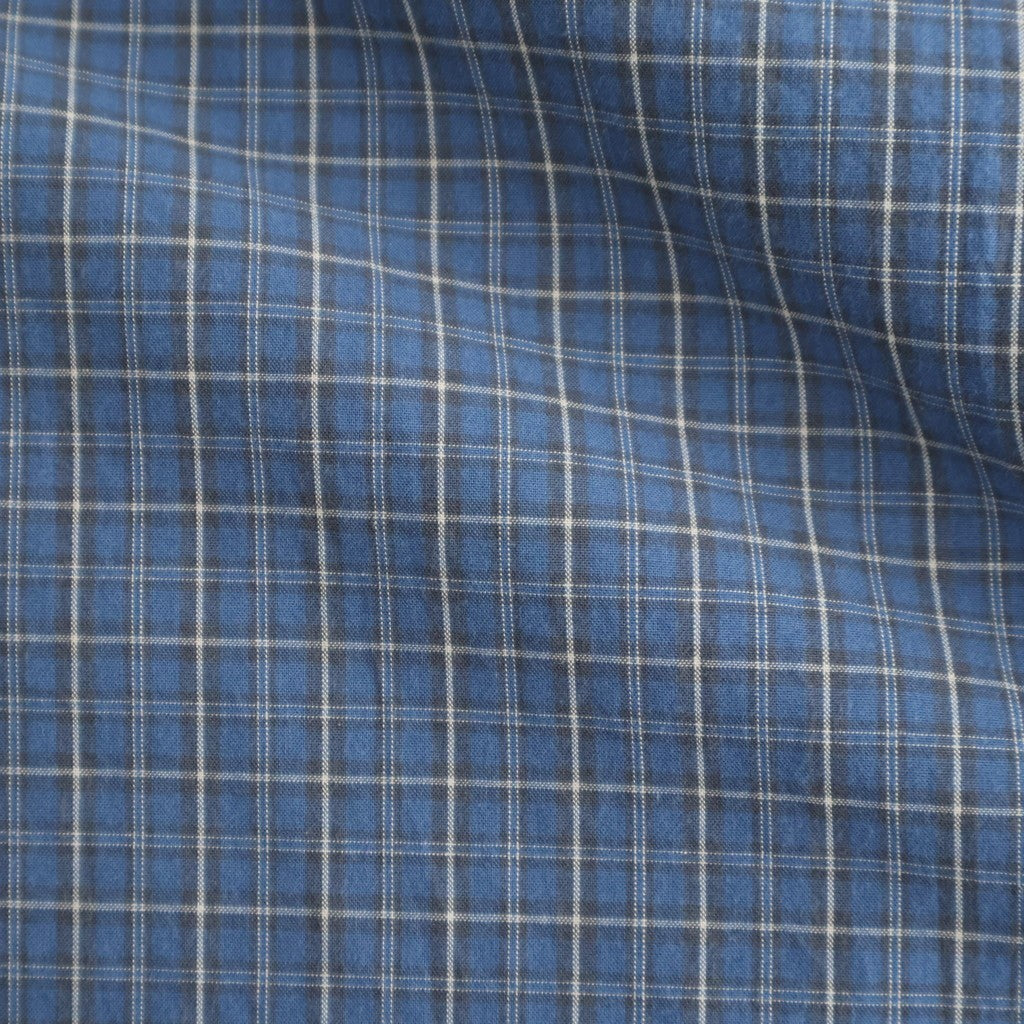 Cotton Check Cape Shirt #BLUE [I26SS-SH101A]