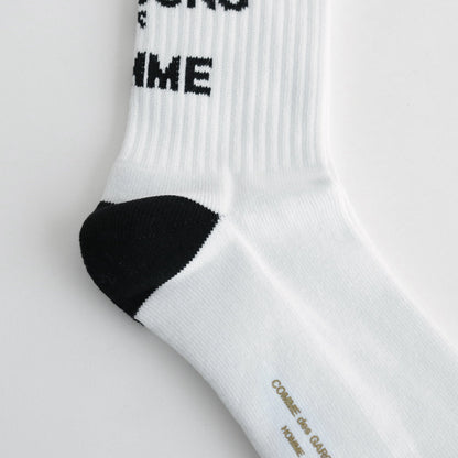 Cotton pile socks with logo #WHITE [HN-K501-051]