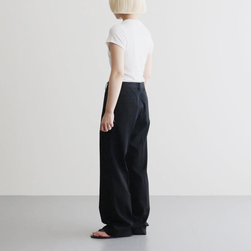 LIGHT WOOL MAX GABARDINE SLACKS #TOP BLACK [A26AP05MG]
