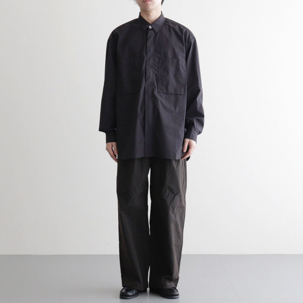 ナイロンオックス 製品染め タックパンツ #BROWN [HQ-P003-051