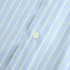 SUPER FINE WOOL STRIPE SHIRT #SAX BLUE LIME STRIPE [A26SS01WW]