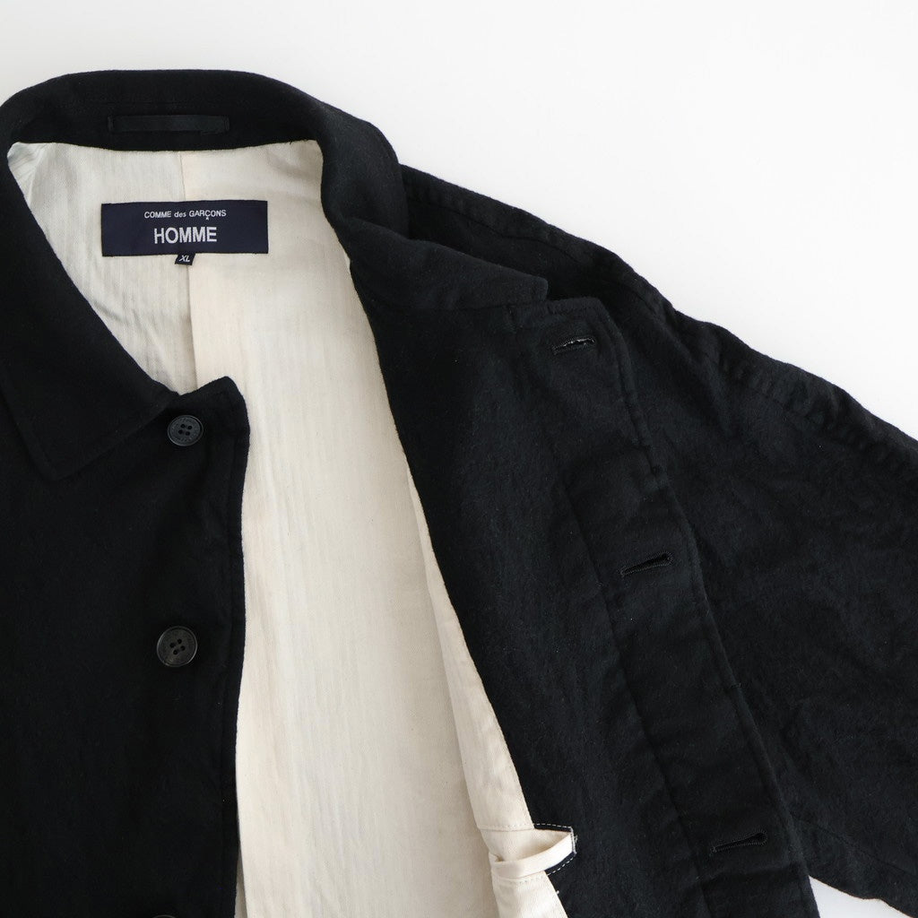 ウールサージ 製品縮絨コート #BLACK [HP-C101-051]