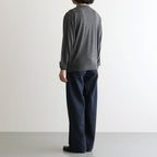 SILK NEP DENIM 5P WIDE PANTS #DARK NAVY [A26AP01SD]