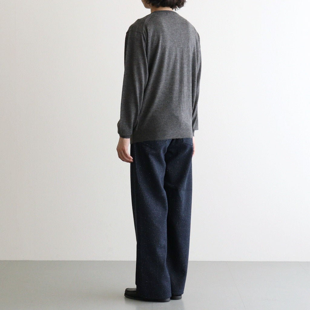 SILK NEP DENIM 5P WIDE PANTS #DARK NAVY [A26AP01SD]
