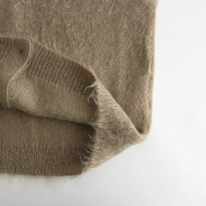 BRUSHED SUPER KID MOHAIR KNIT CARDIGAN #GRAY BEIGE [A24AC01KM]