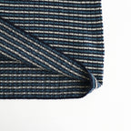 SHETLAND WOOL CASHMERE RIB KNIT P/O #NAVY STRIPE [A26AP01SB]