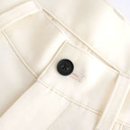 DOUBLE WEAVE COTTON ONE TUCK WIDE PANTS #CREAM [ST.1398]