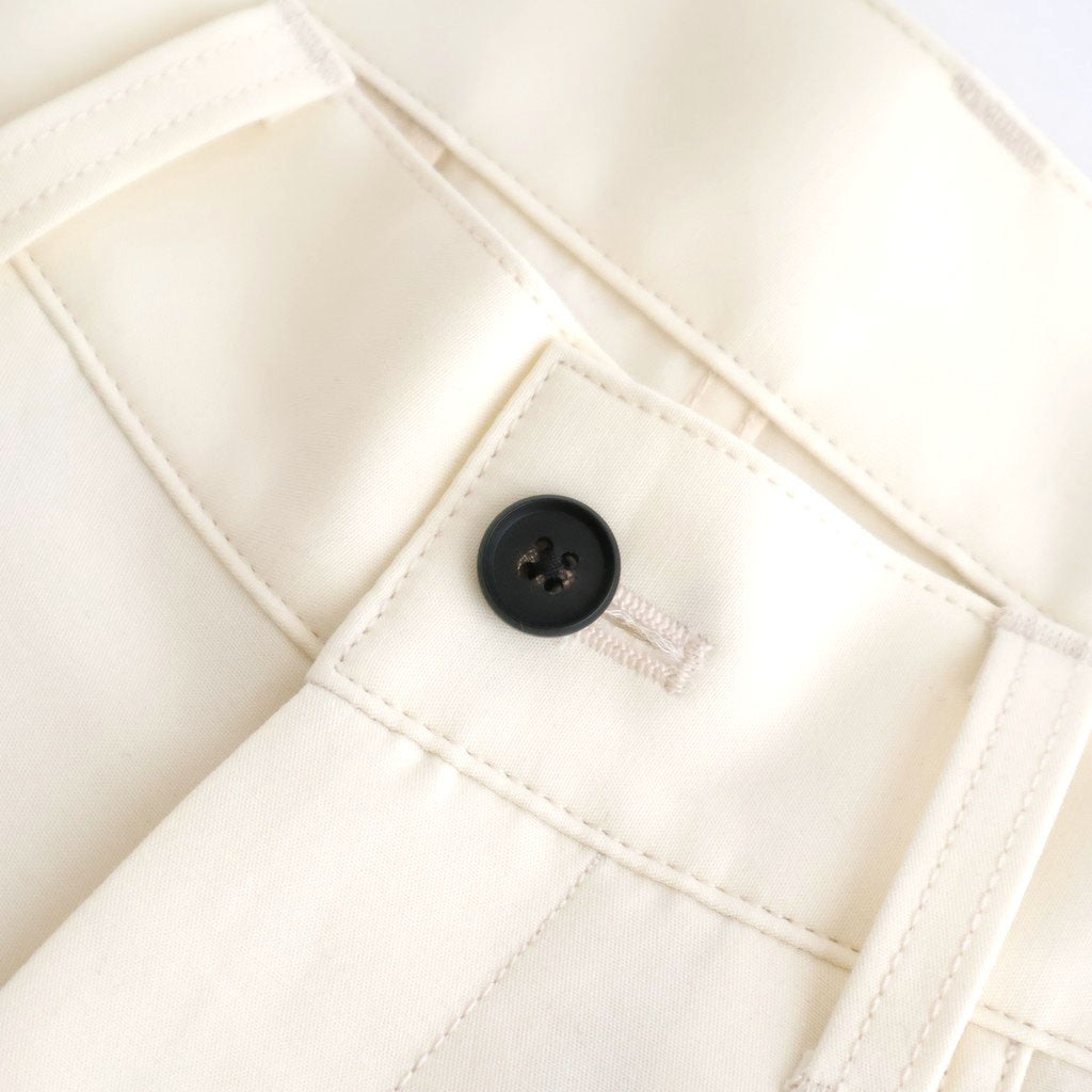 DOUBLE WEAVE COTTON ONE TUCK WIDE PANTS #CREAM [ST.1398]